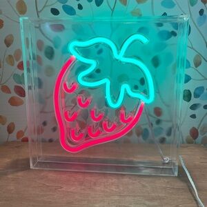 Neon Strawberry Light Decor